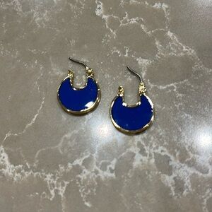 Ana Luisa blue + gold hoop earrings